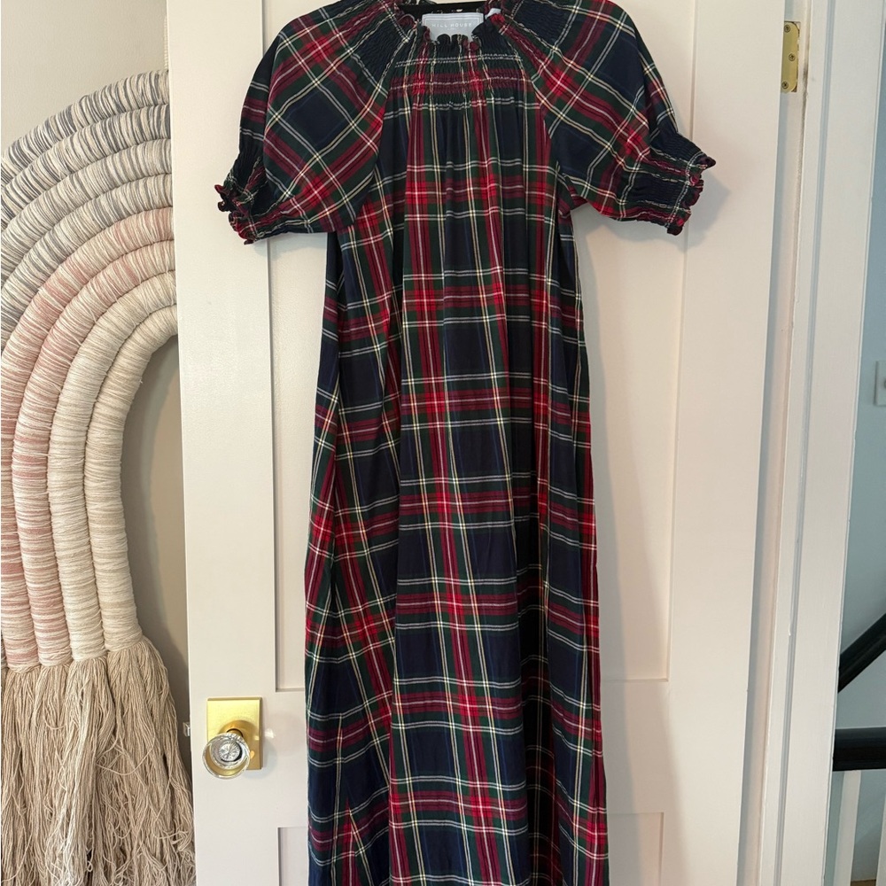 Hill House Plaid Maxi Dress - Navy, Red, Green